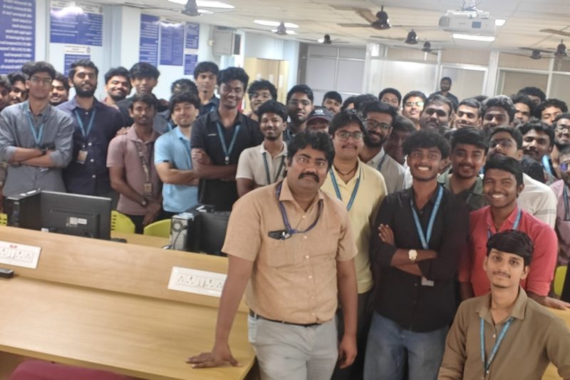 With students at SRM Institute of Science and Technology